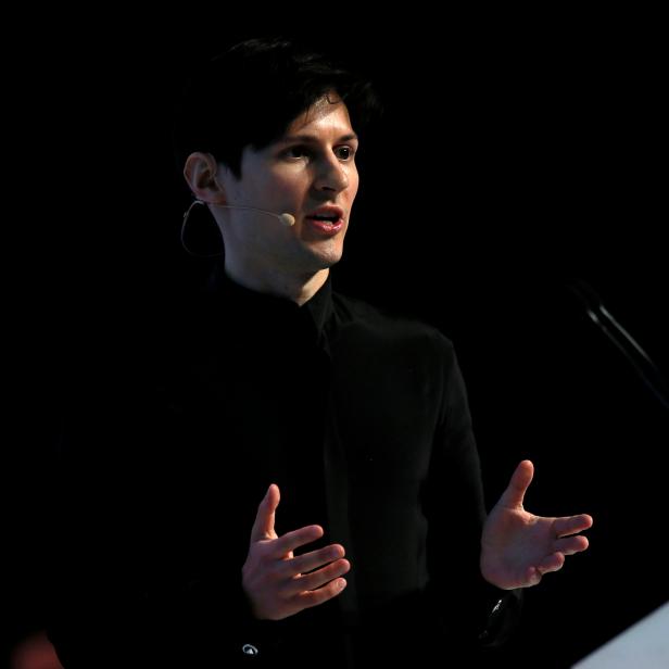 File photo: Telegram founder and CEO Pavel Durov delivers a keynote speech at the Mobile World Congress in Barcelona