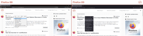 Firefox 89 Proton-Design
