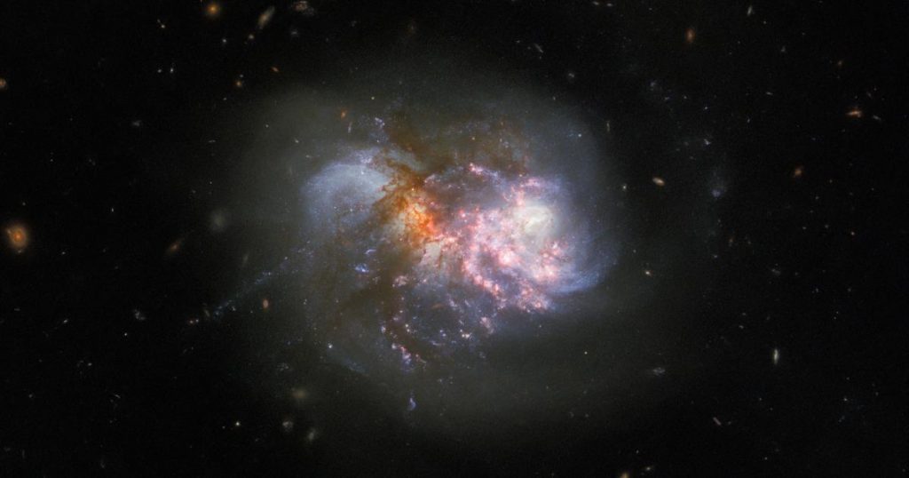 Hubble pictures merging galaxies