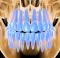 Human skull with teeth, computer artwork