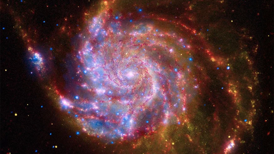 This is what the Pinwheel Galaxy looks like in three different wavelengths
