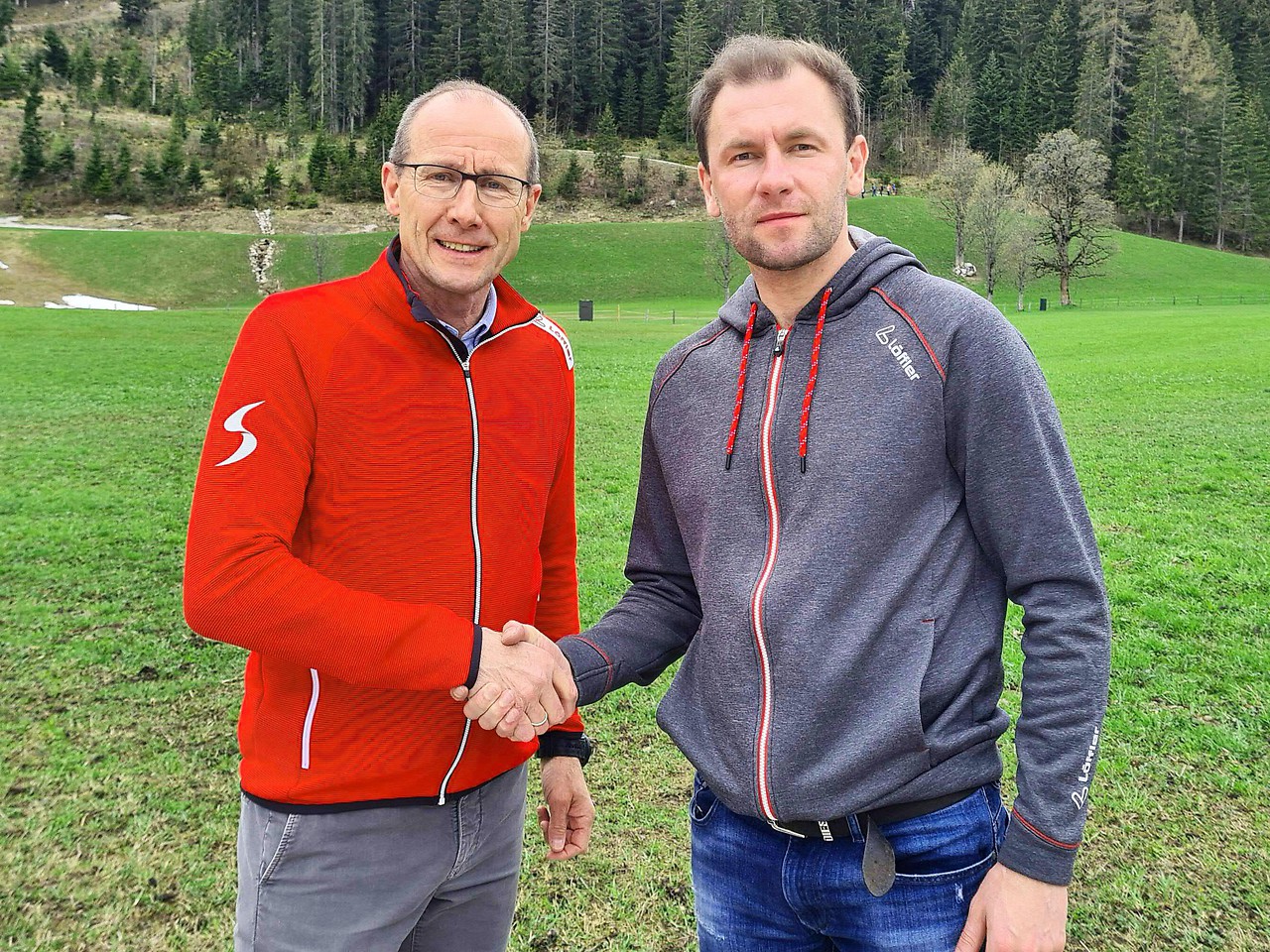 Cross country ski expert Alois Stadlober with new cross country coach Konstantin Zakhvatkin