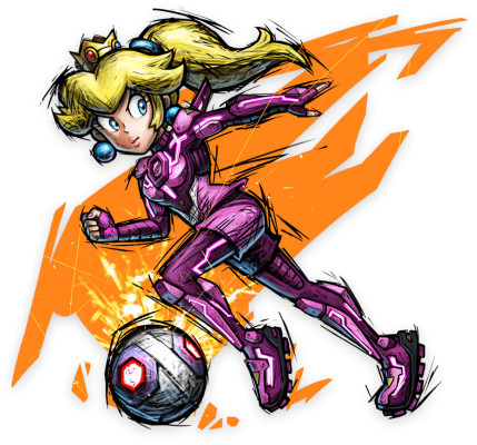 Peach Character Artwork from Mario Strikers: Battle League Football