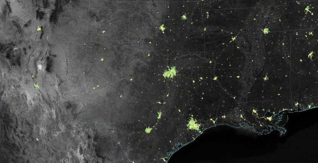 View from space - Night satellite images show poverty