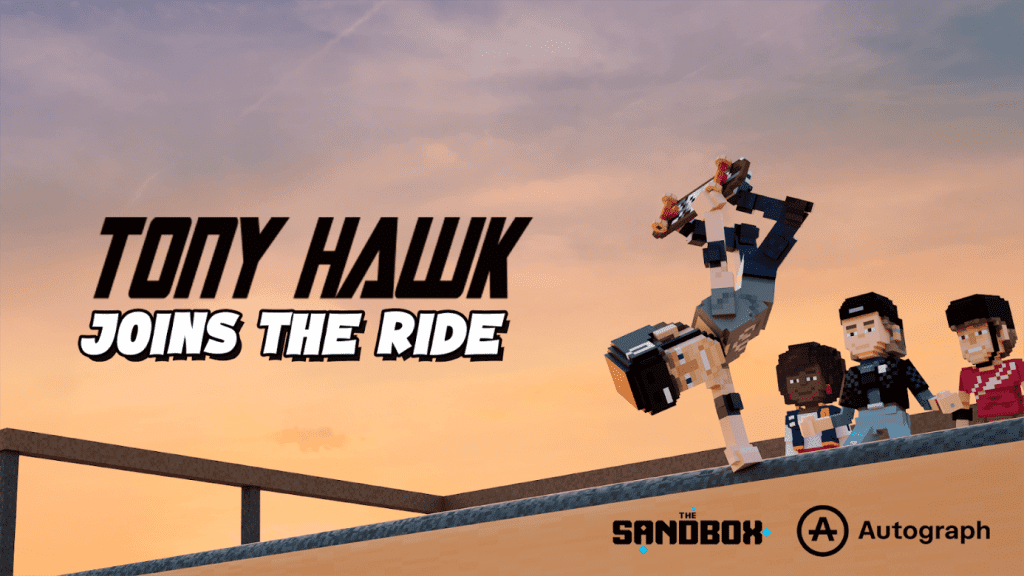 Sandbox partners with Tony Hawk to create the world's largest skate park in the Metaverse