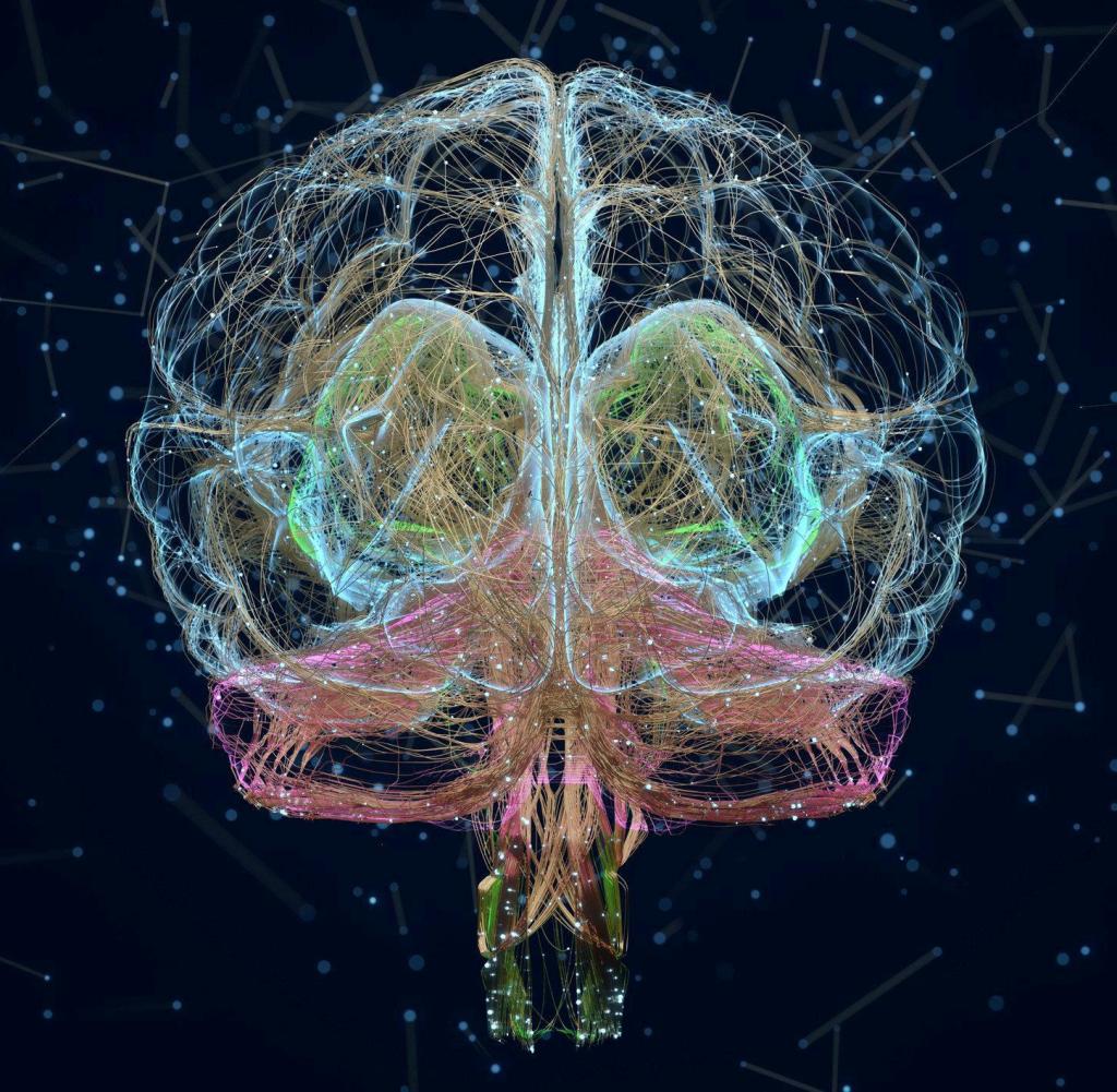 Artificial intelligence digital image of the human brain.