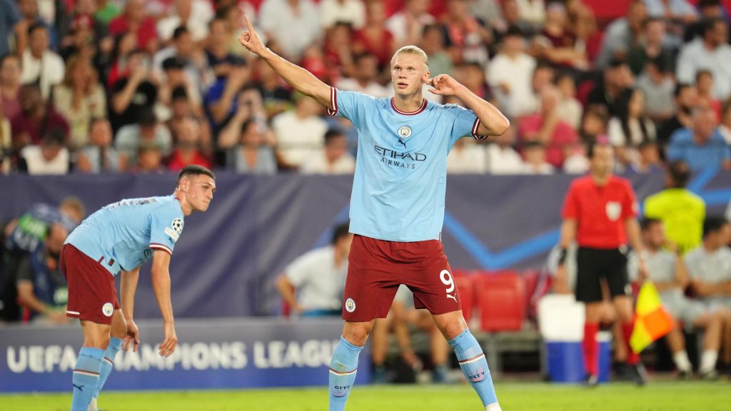 Erling Haaland scores twice again!  Manchester City beat Sevilla at the start of the Champions League