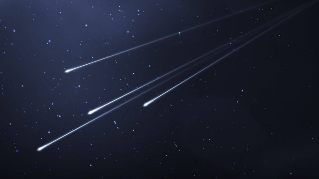 A meteor shower predicts rain in the night sky in Germany