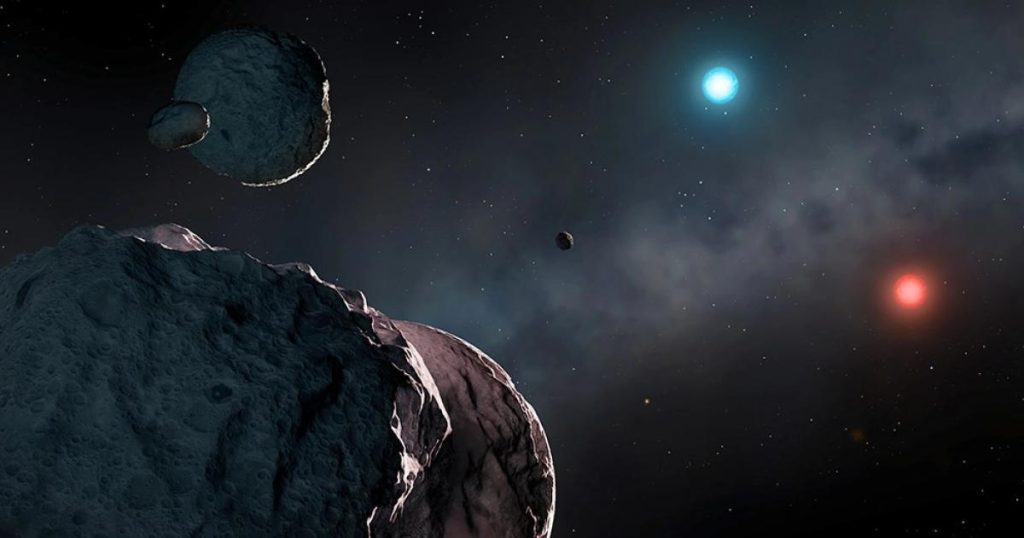 Debris from a mysterious planetary system discovered near Earth