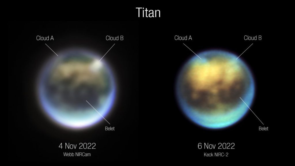 Astronomy: Moving clouds have been observed on Saturn's moon Titan
